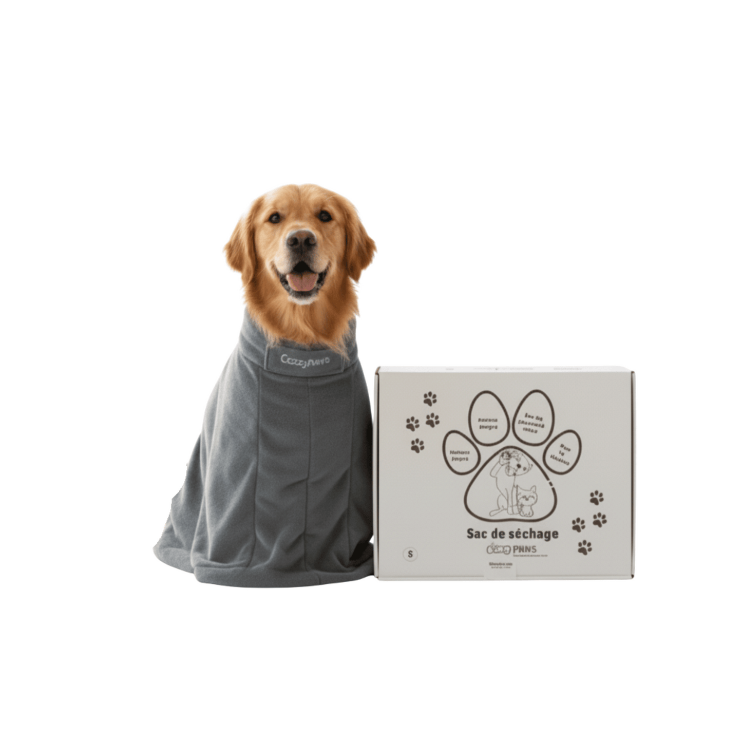 Sac de séchage gris de luxe pour chien