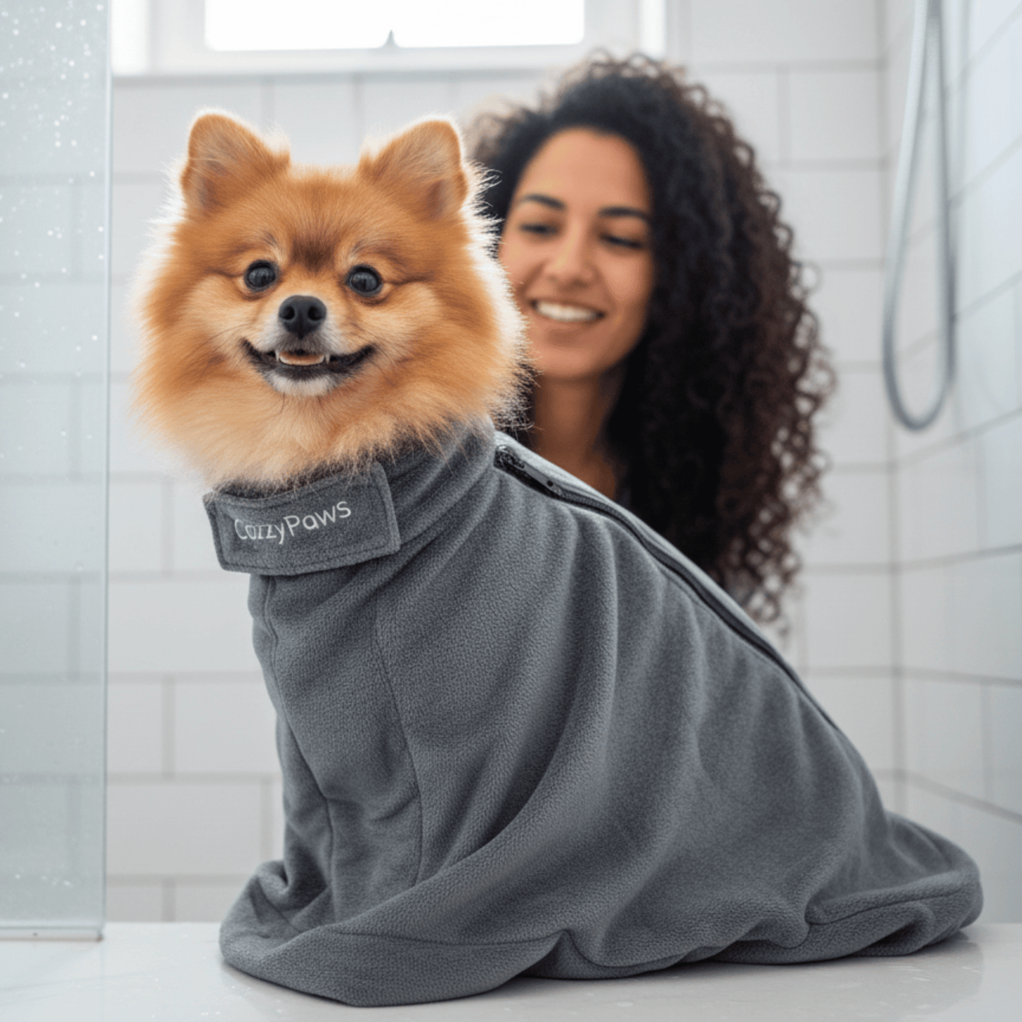 Sac de séchage gris de luxe pour chien
