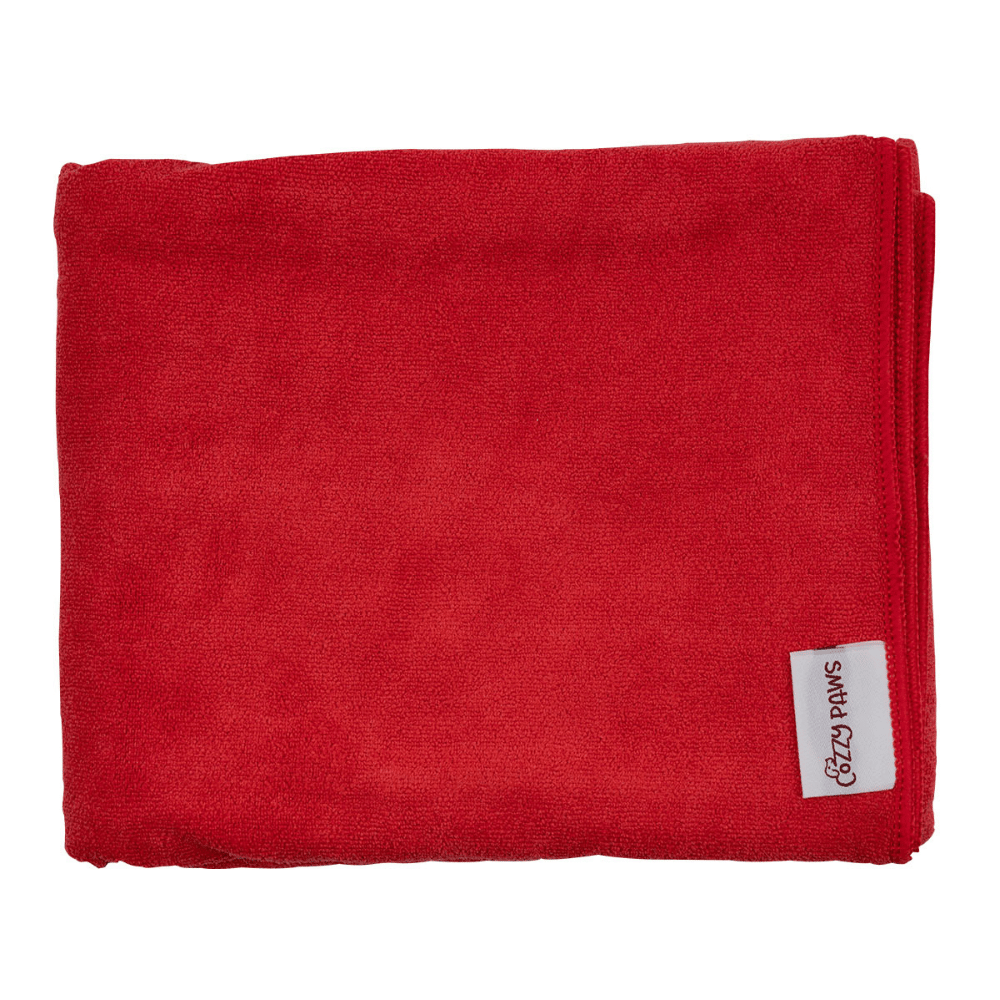 Serviette rouge pour chien