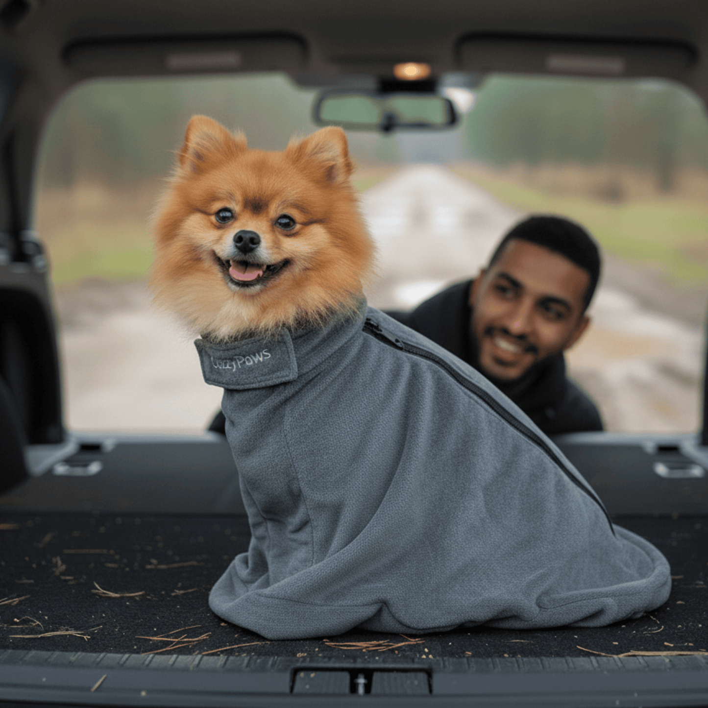 Sac de séchage gris de luxe pour chien