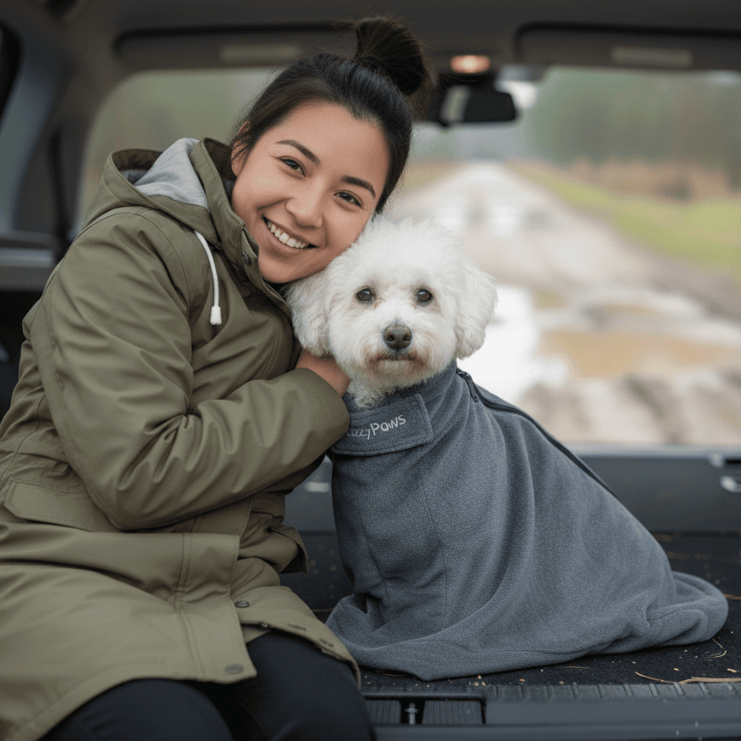 Sac de séchage gris de luxe pour chien