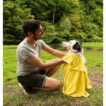 Serviette jaune pour chien