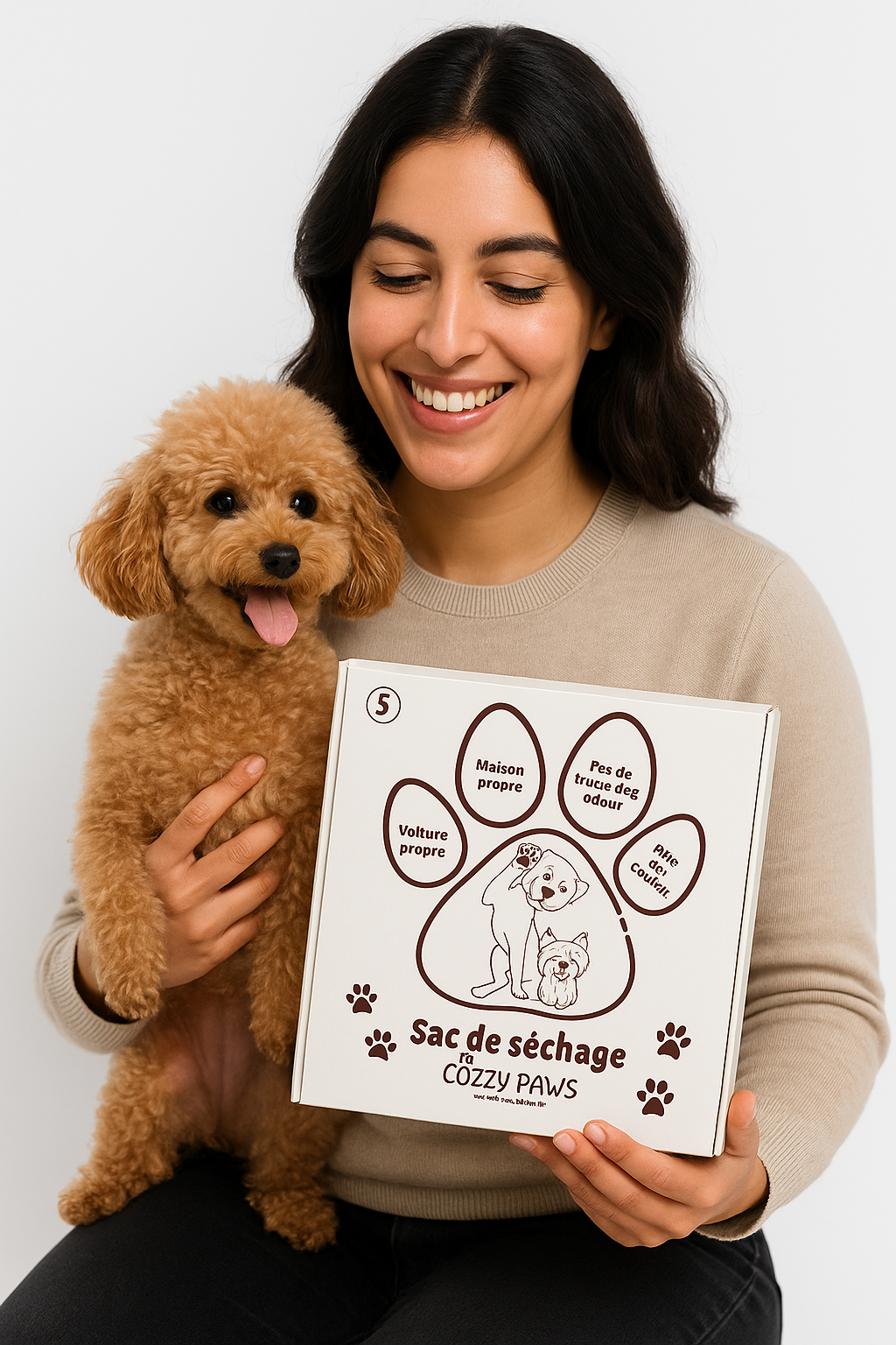 Sac de séchage gris de luxe pour chien