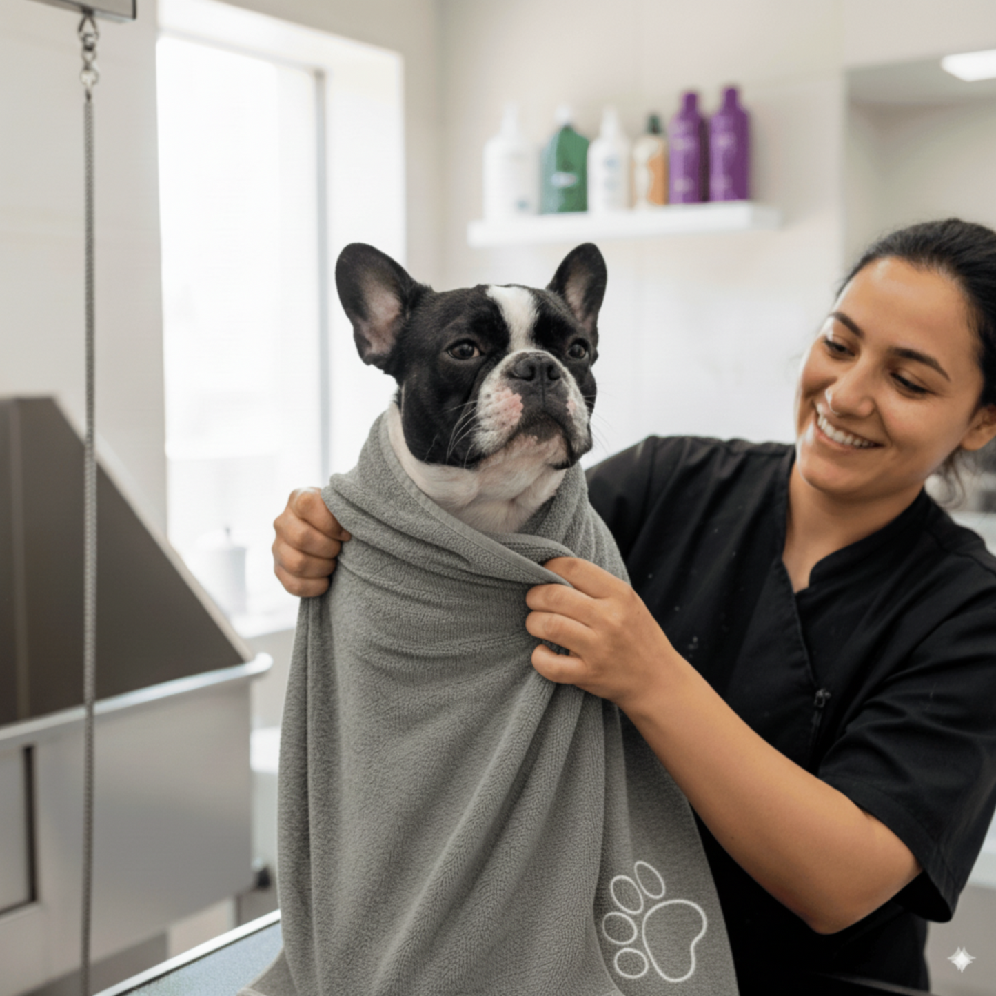 Serviette Gris Ultra-Absorbante pour Chiens & Chats