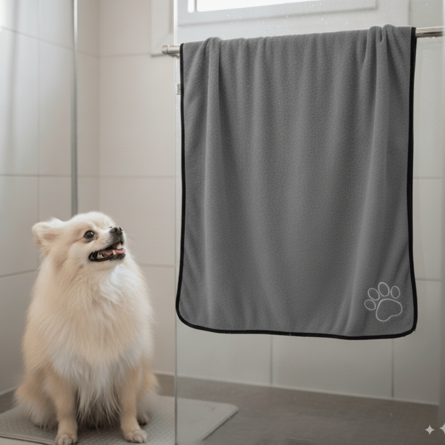 Serviette Gris Ultra-Absorbante pour Chiens & Chats
