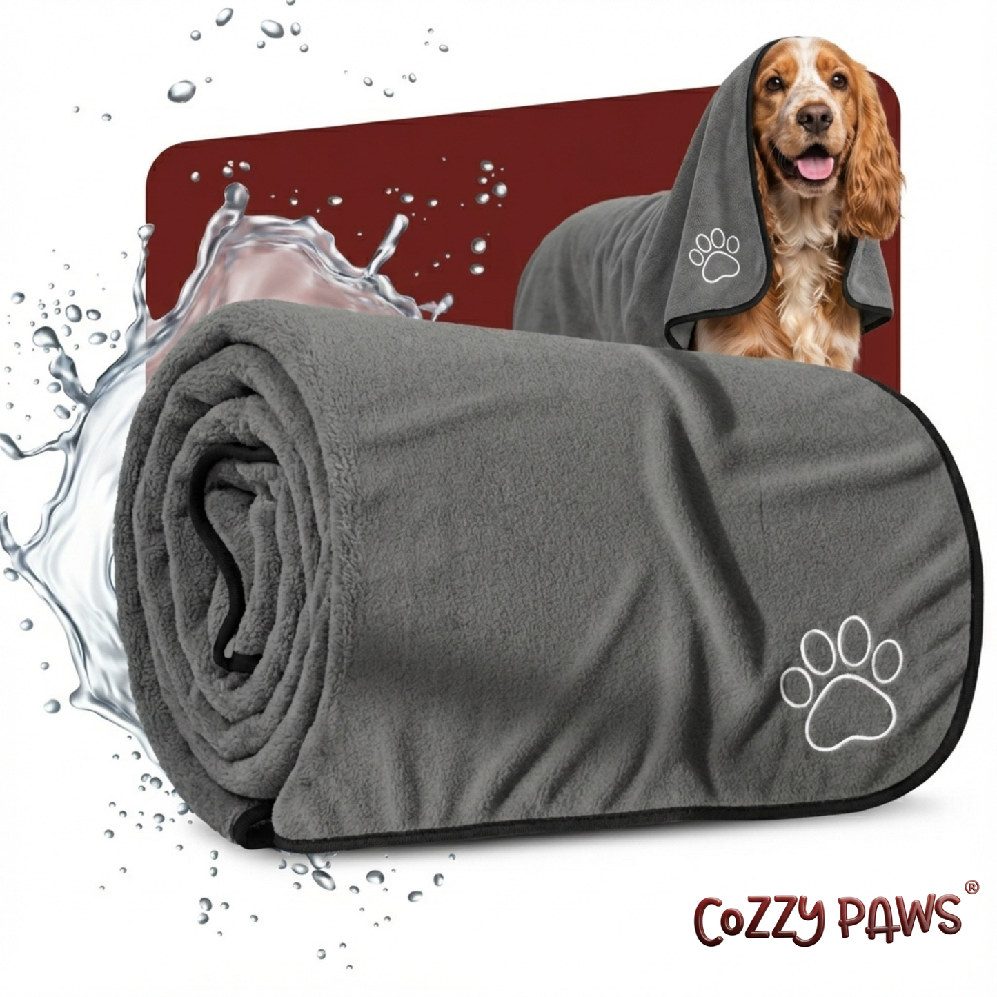 Serviette 100% Cotton Ultra-Absorbante pour Chiens