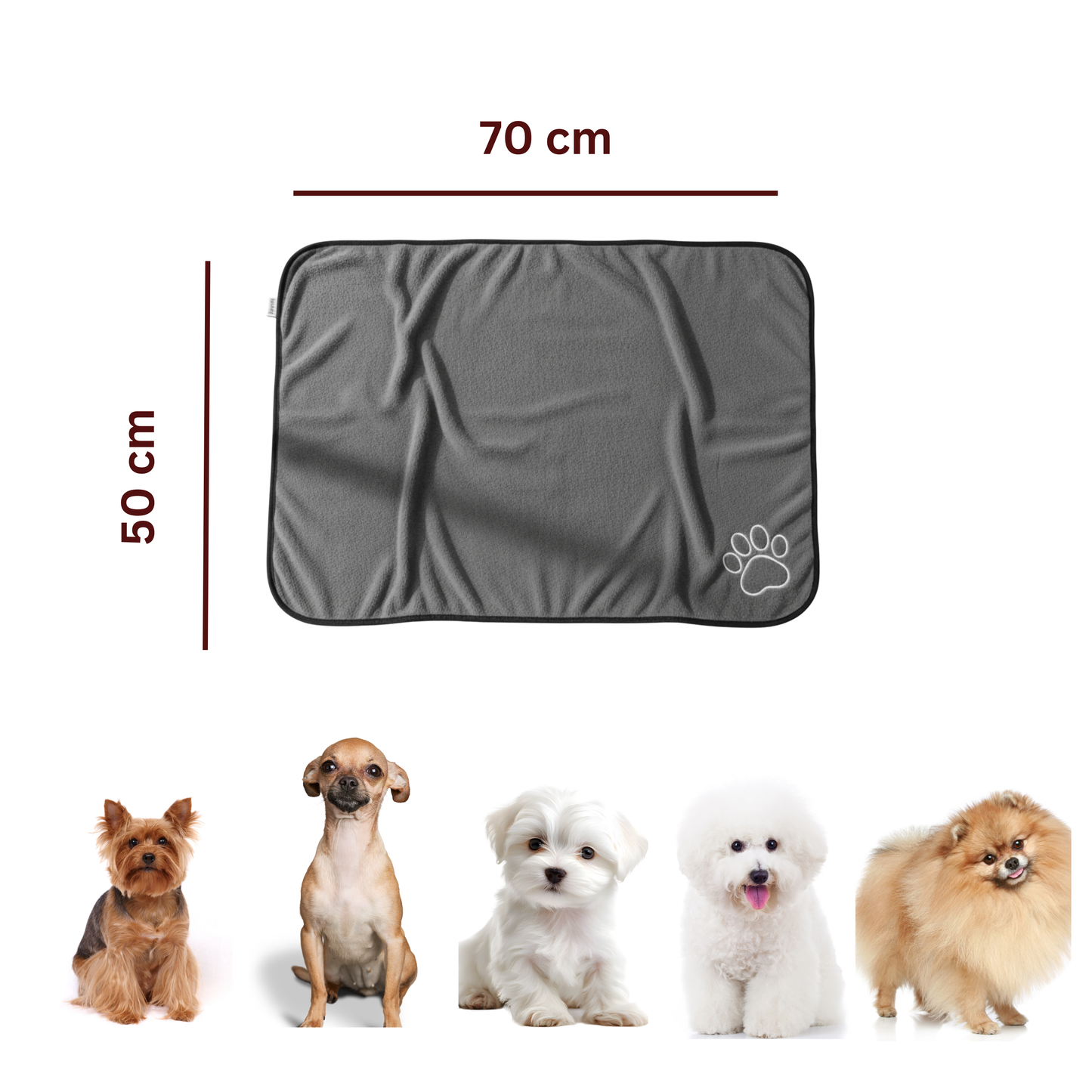 Serviette 100% Cotton Ultra-Absorbante pour Chiens