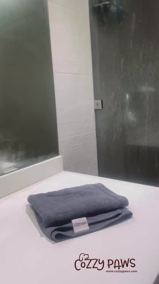 Serviette Gris Ultra-Absorbante pour Chiens & Chats